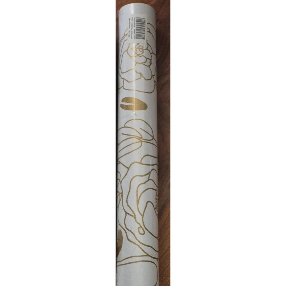 Floral Boho Peel Wallpaper Gold 17.3''×118'' Leaf Removable Vinyl Roll s30 b1